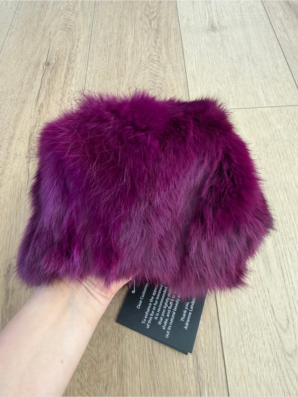 Adrienne Landau Purple Real Fur Hat